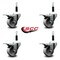 Service Caster 3'' Semi Steel Swivel 7/8'' Expanding Stem Caster Set Total Lock Brake, 4PK SCC-EXTTL20S314-SSS-78-4 - alternate 4